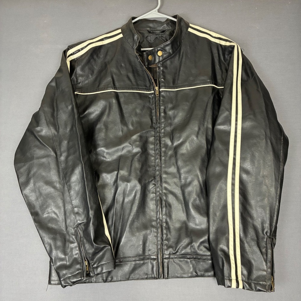 Vintage Arizona Leather Moto Jacket Men's Size XL Black